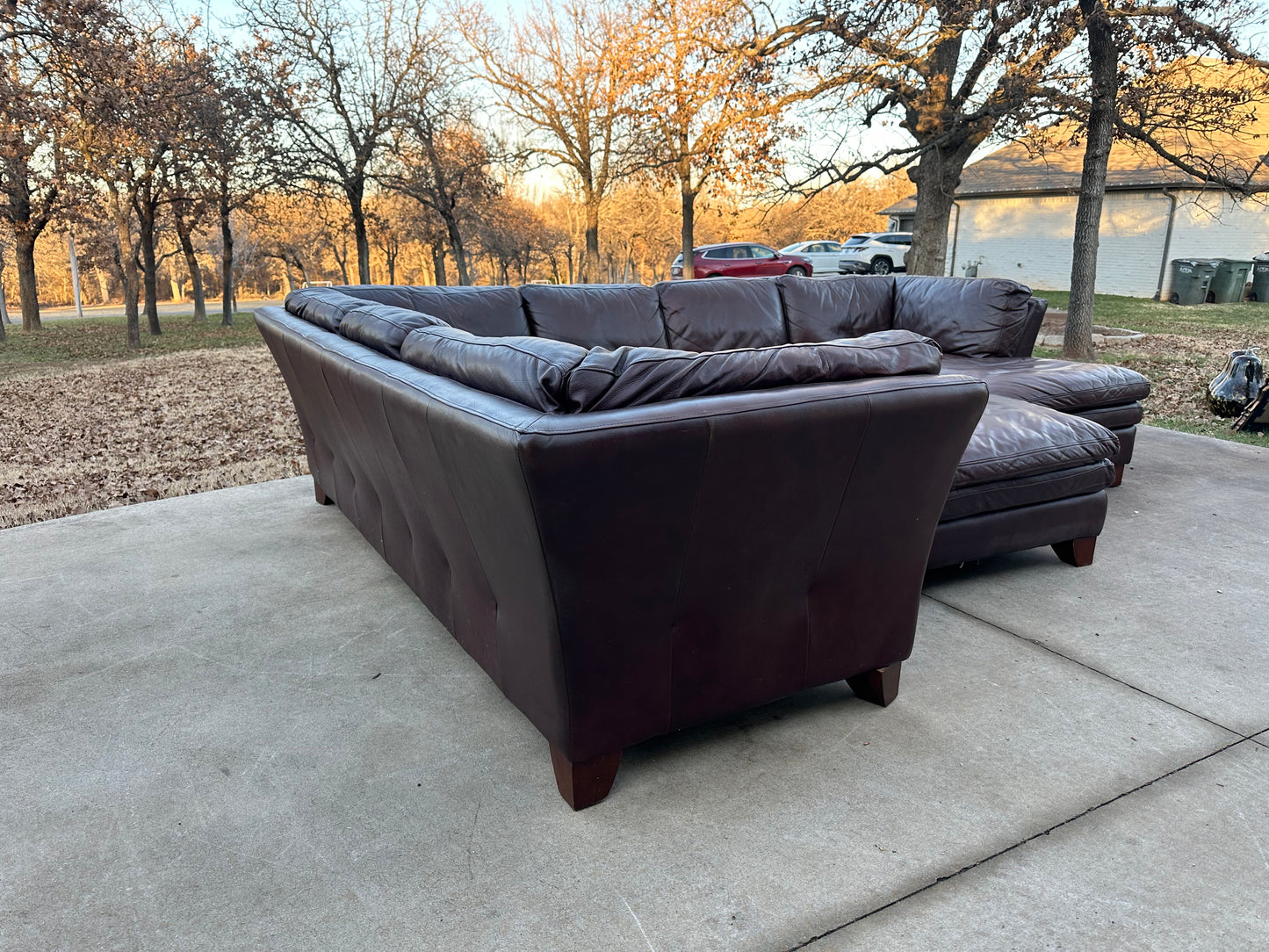 Futura Genuine Brown Leather Sectional - $1400 cash price