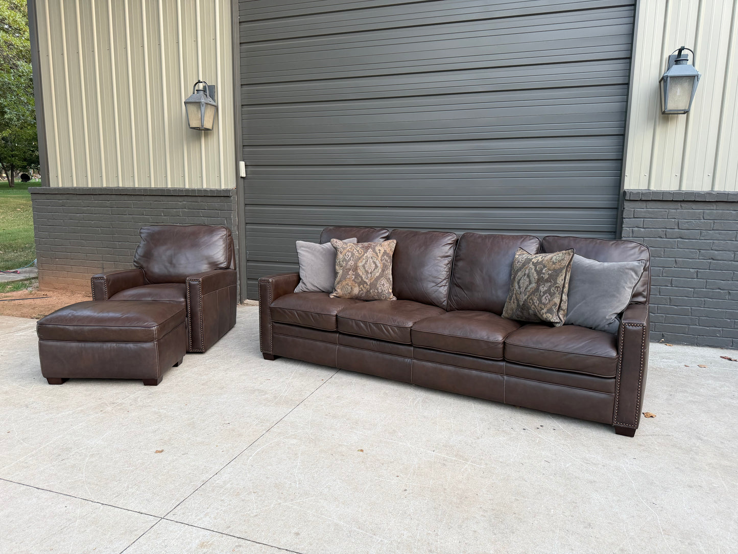 Simon Li Sofa, Swivel Chair & Ottoman - $2000