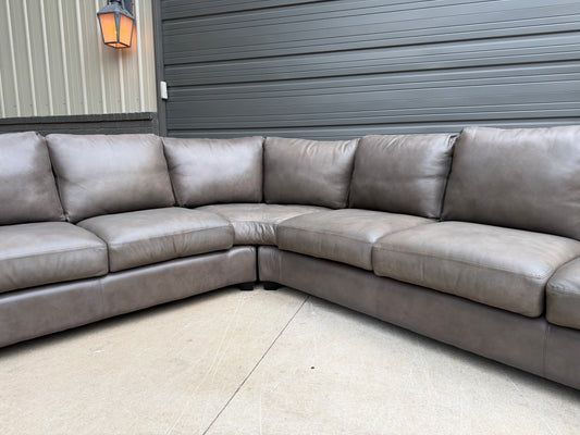 Bernhardt Stonegray Leather Sectional with ottoman - $2200 Cash Price