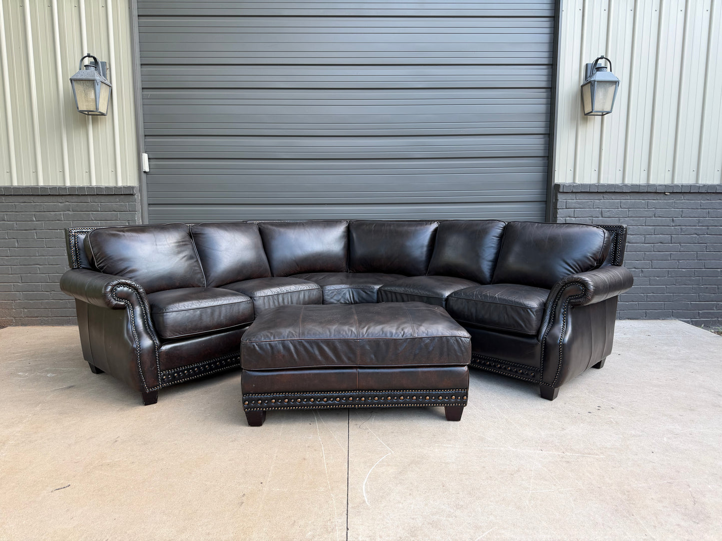 USA Premium Leather Sectional & Ottoman - $2200 Cash Price
