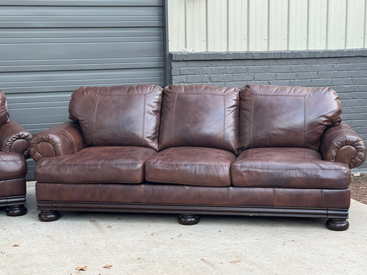 Genuine Leather sofa, loveseat & oversized chair - $2200 Cash Price
