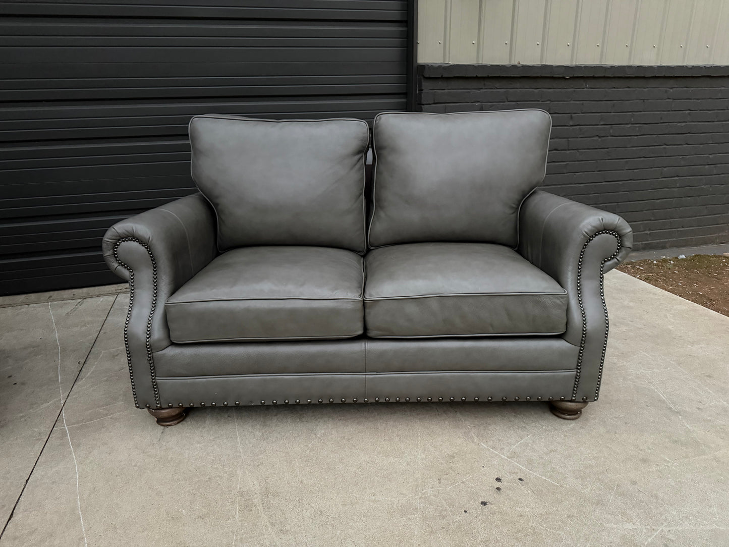 Bernhardt Gray Leather Sofa & Loveseat - $2000 Cash Price