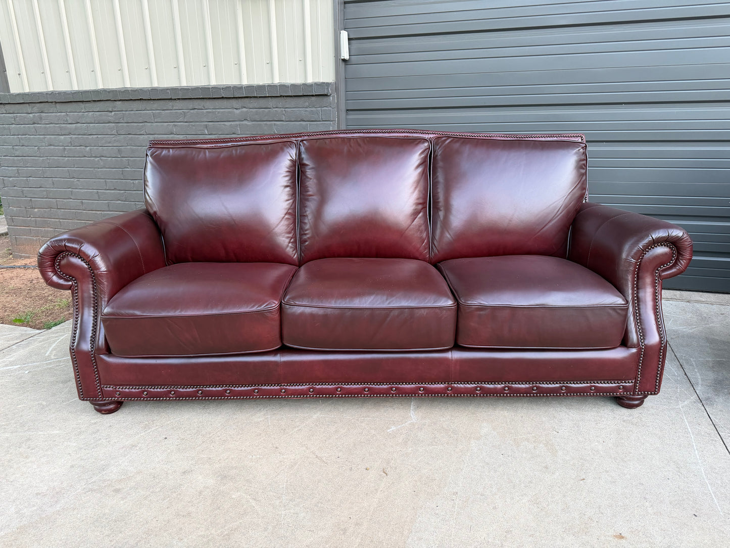 Bernhardt Oxblood Leather Pair of Sofas - $2000 Cash Price