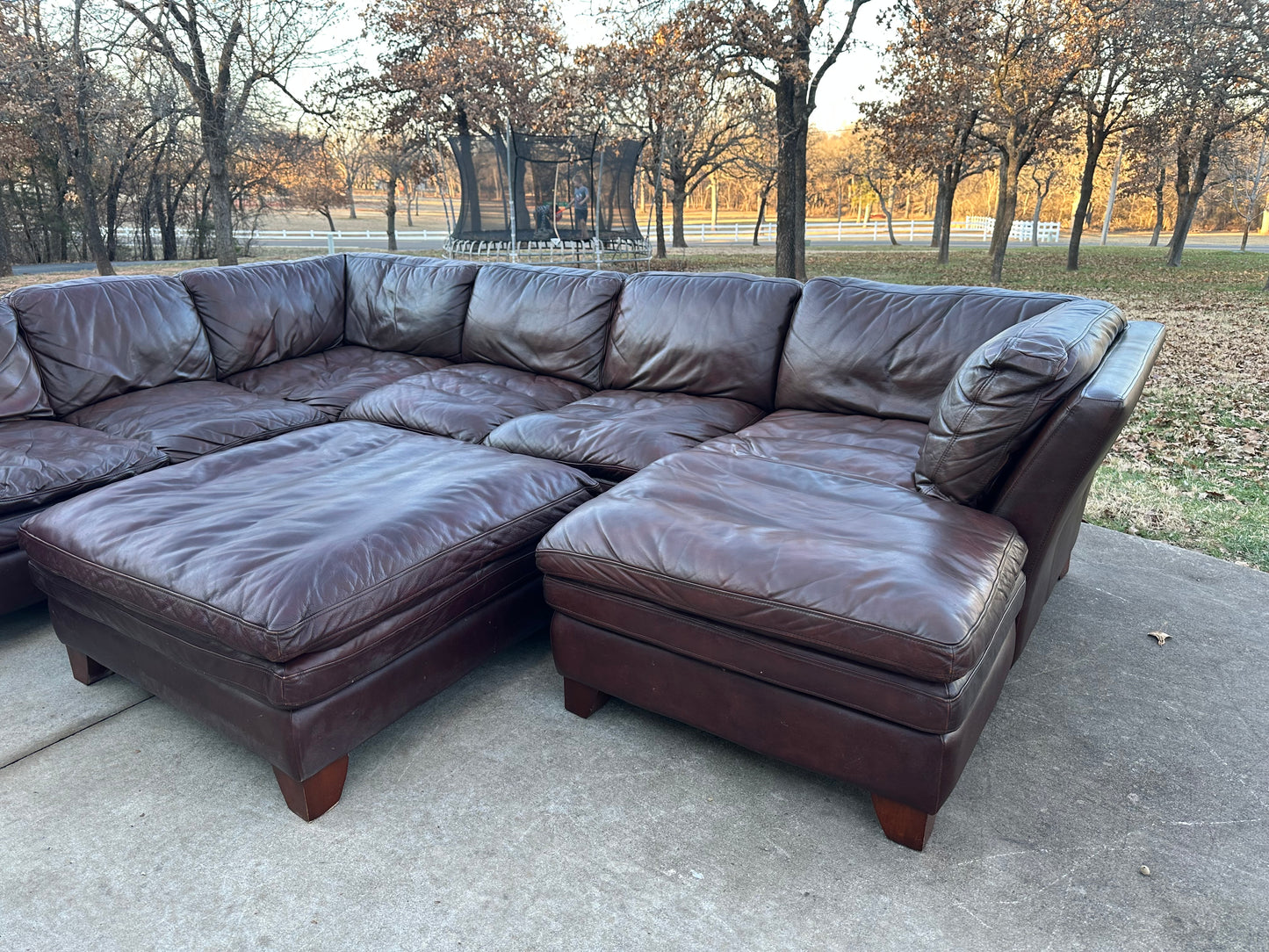 Futura Genuine Brown Leather Sectional - $1400 cash price