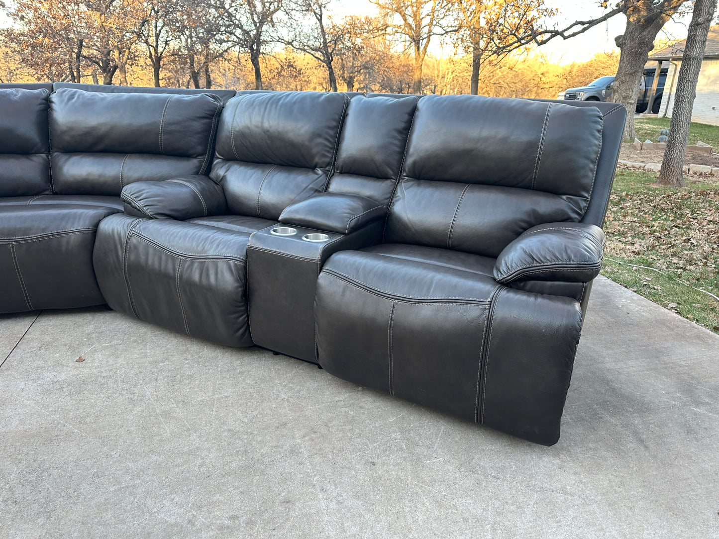 Ashley Genuine Leather Power Sectional - $2000 cash price