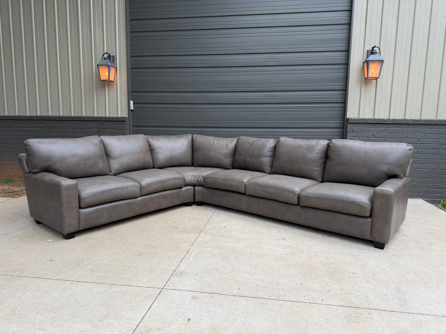 Bernhardt Stonegray Leather Sectional with ottoman - $2500 Cash Price