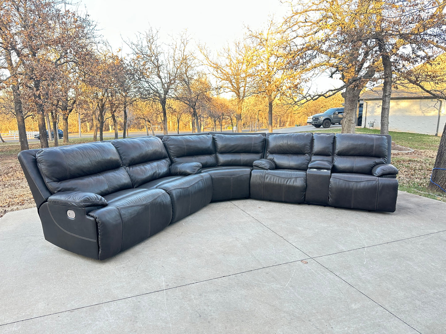 Ashley Genuine Leather Power Sectional - $2000 cash price