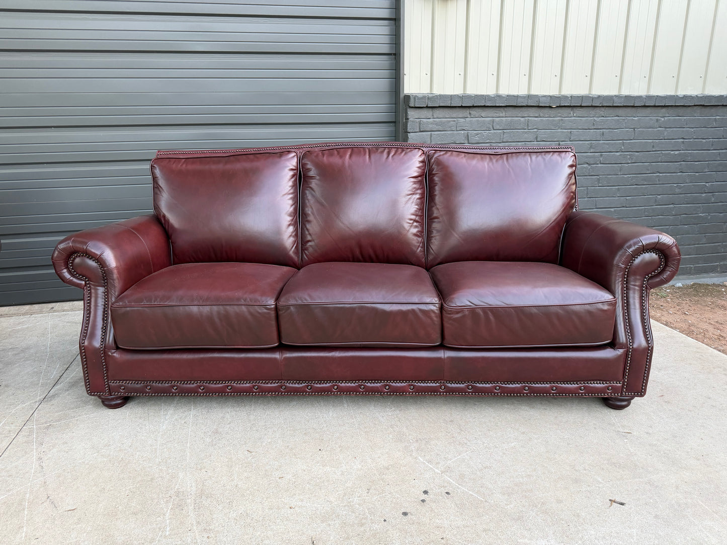 Bernhardt Oxblood Leather Pair of Sofas - $2000 Cash Price