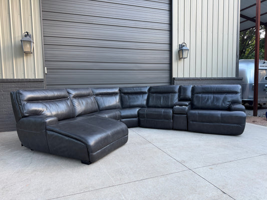 Simon Li Charcoal Leather Sectional - $2000 Cash Price