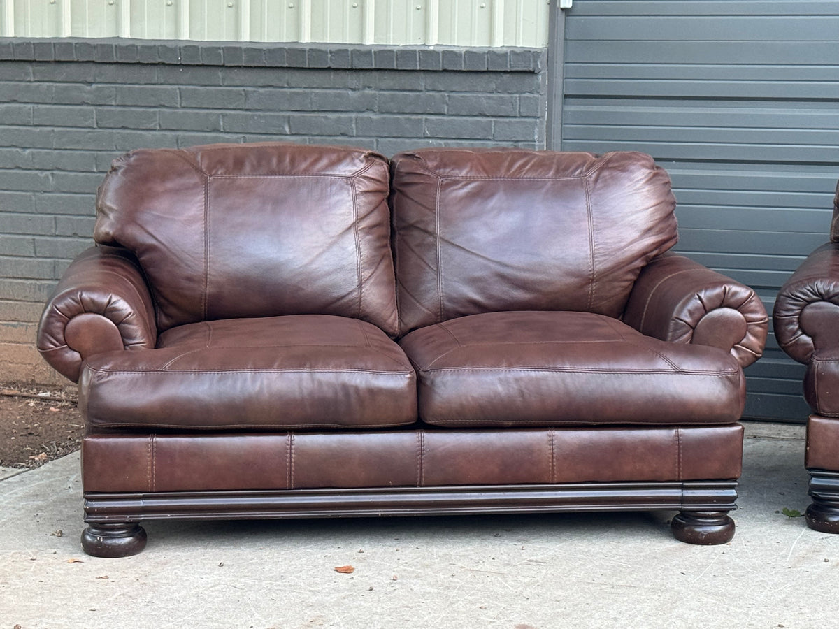 Genuine Leather sofa, loveseat & oversized chair - $2200 Cash Price