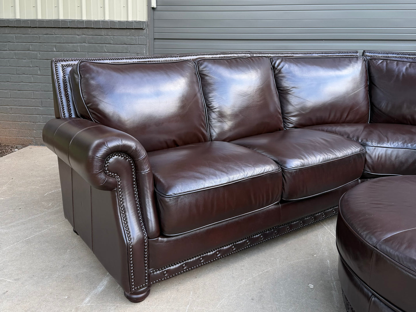 USA Premium Sectional with round ottoman - $2200 Cash Price