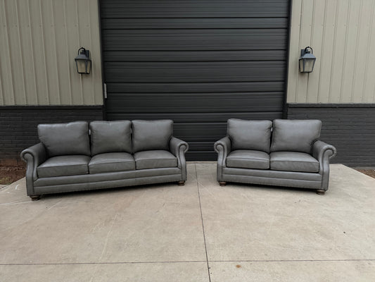 Bernhardt Gray Leather Sofa & Loveseat - $2000 Cash Price