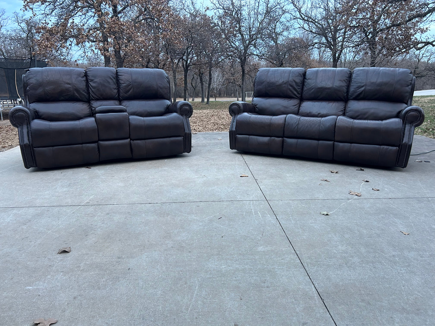Flexsteel 100% Genuine Brown Leather Power Reclining Sectional - $2000 cash price