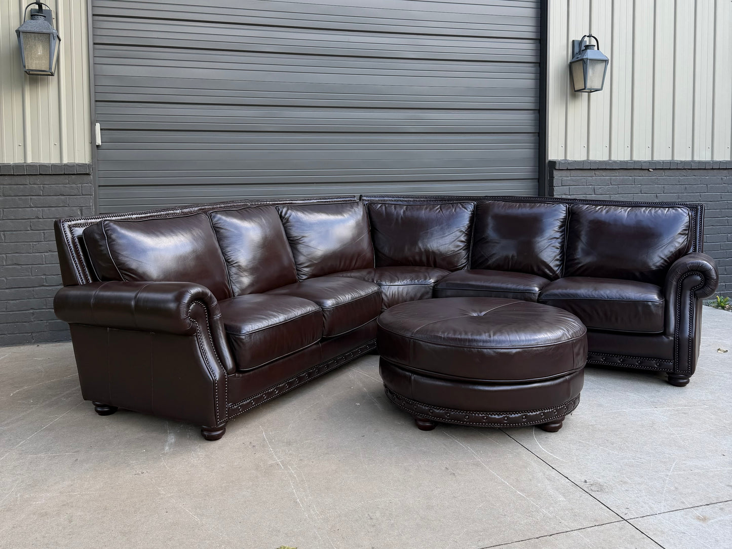 USA Premium Sectional with round ottoman - $2200 Cash Price