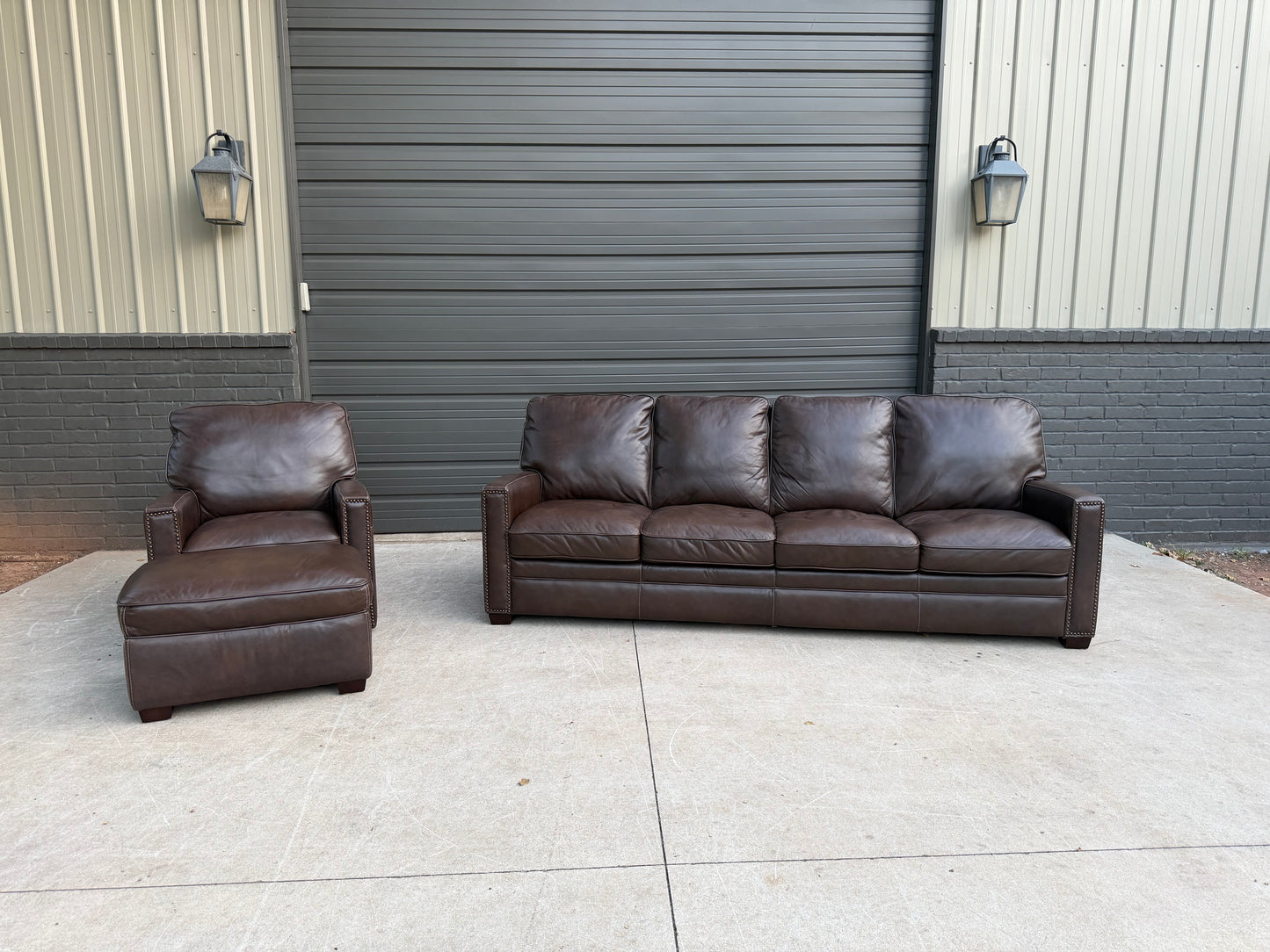 Simon Li Sofa, Swivel Chair & Ottoman - $2000