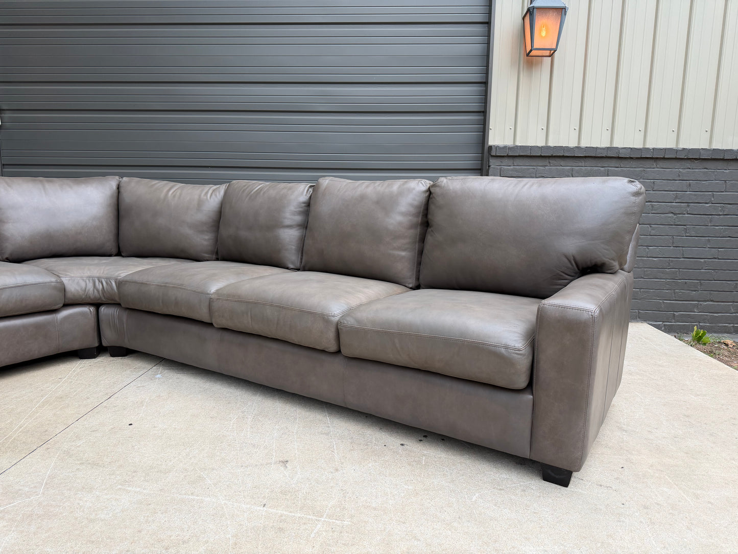 Bernhardt Stonegray Leather Sectional with ottoman - $2500 Cash Price