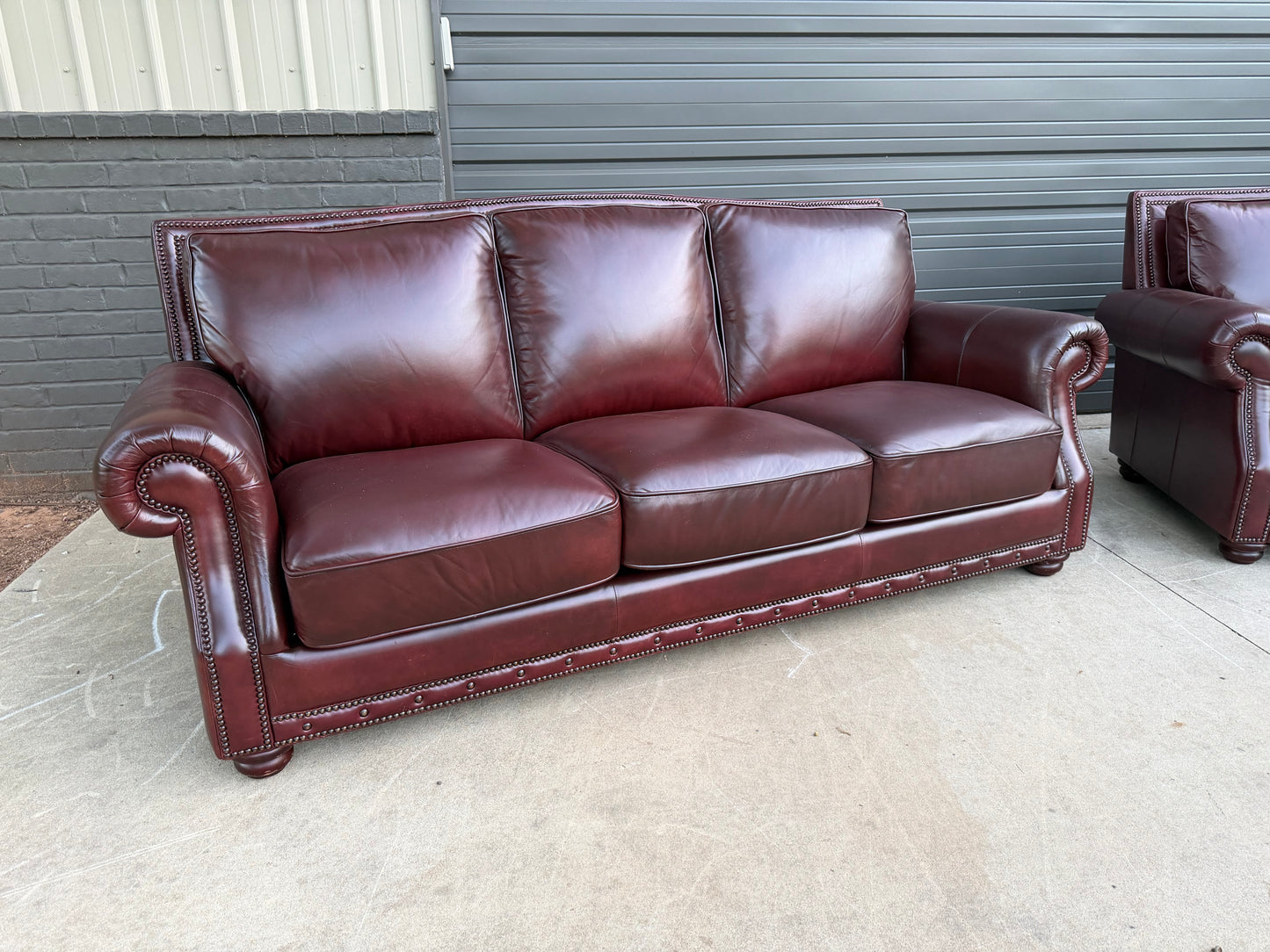 Bernhardt Oxblood Leather Pair of Sofas - $2000 Cash Price