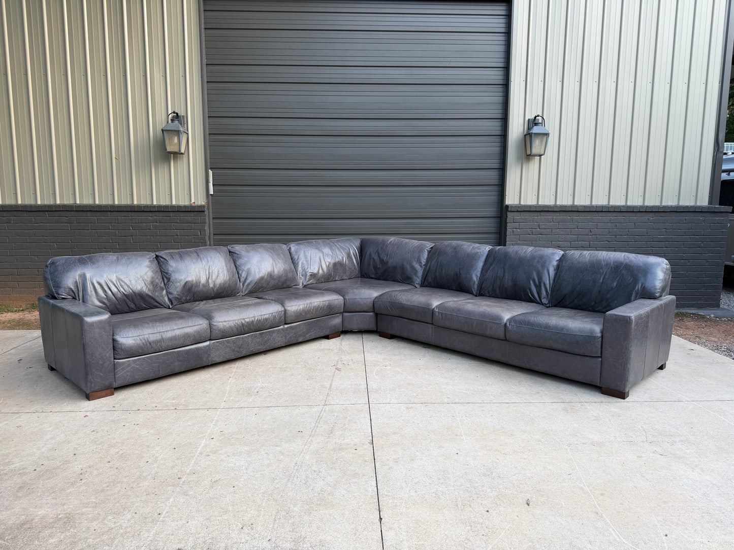 American Leather Distressed Steel Gray Sectional - $2500 cash price