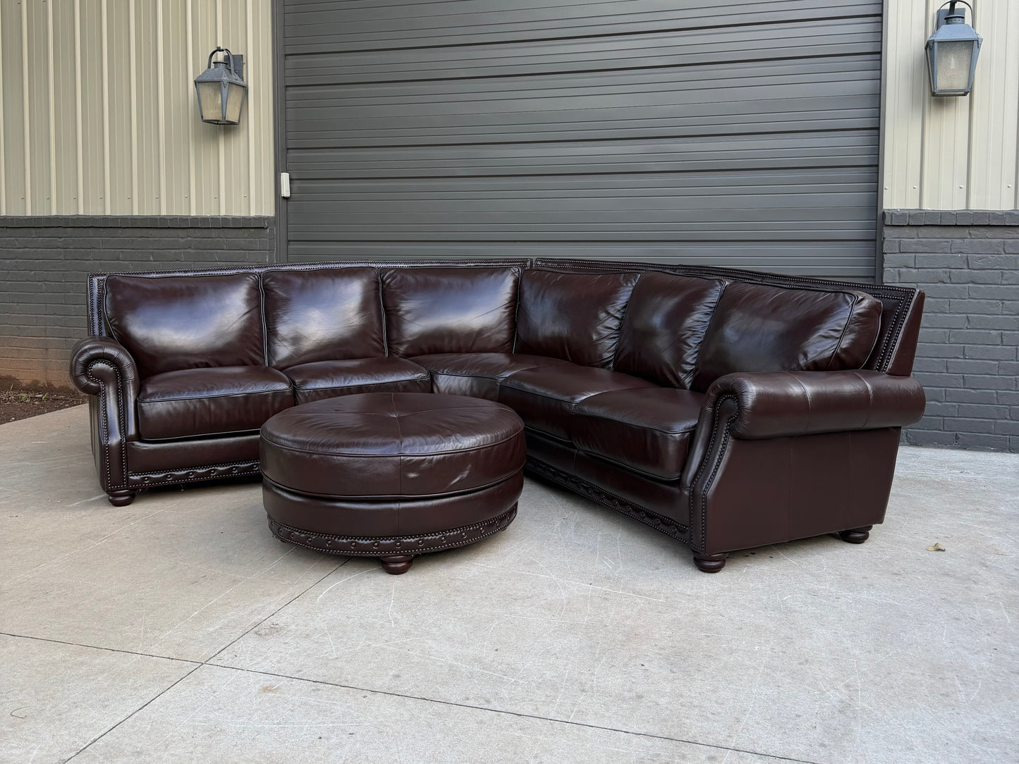 USA Premium Sectional with round ottoman - $2200 Cash Price