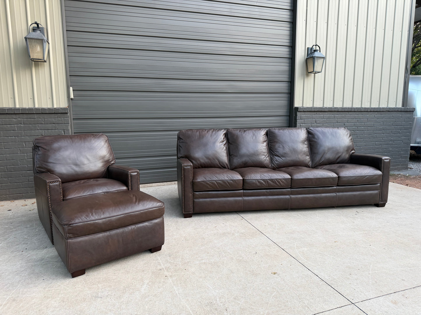 Simon Li Sofa, Swivel Chair & Ottoman - $2000