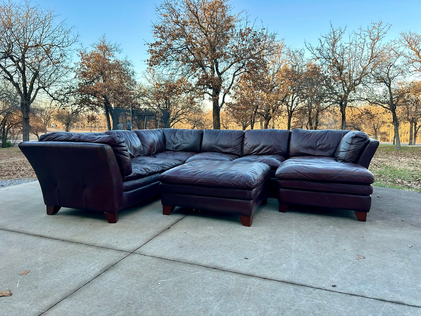 Futura Genuine Brown Leather Sectional - $1400 cash price