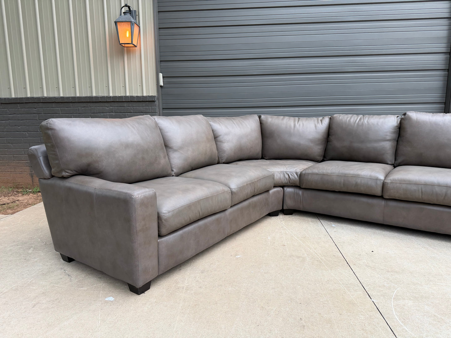 Bernhardt Stonegray Leather Sectional with ottoman - $2500 Cash Price
