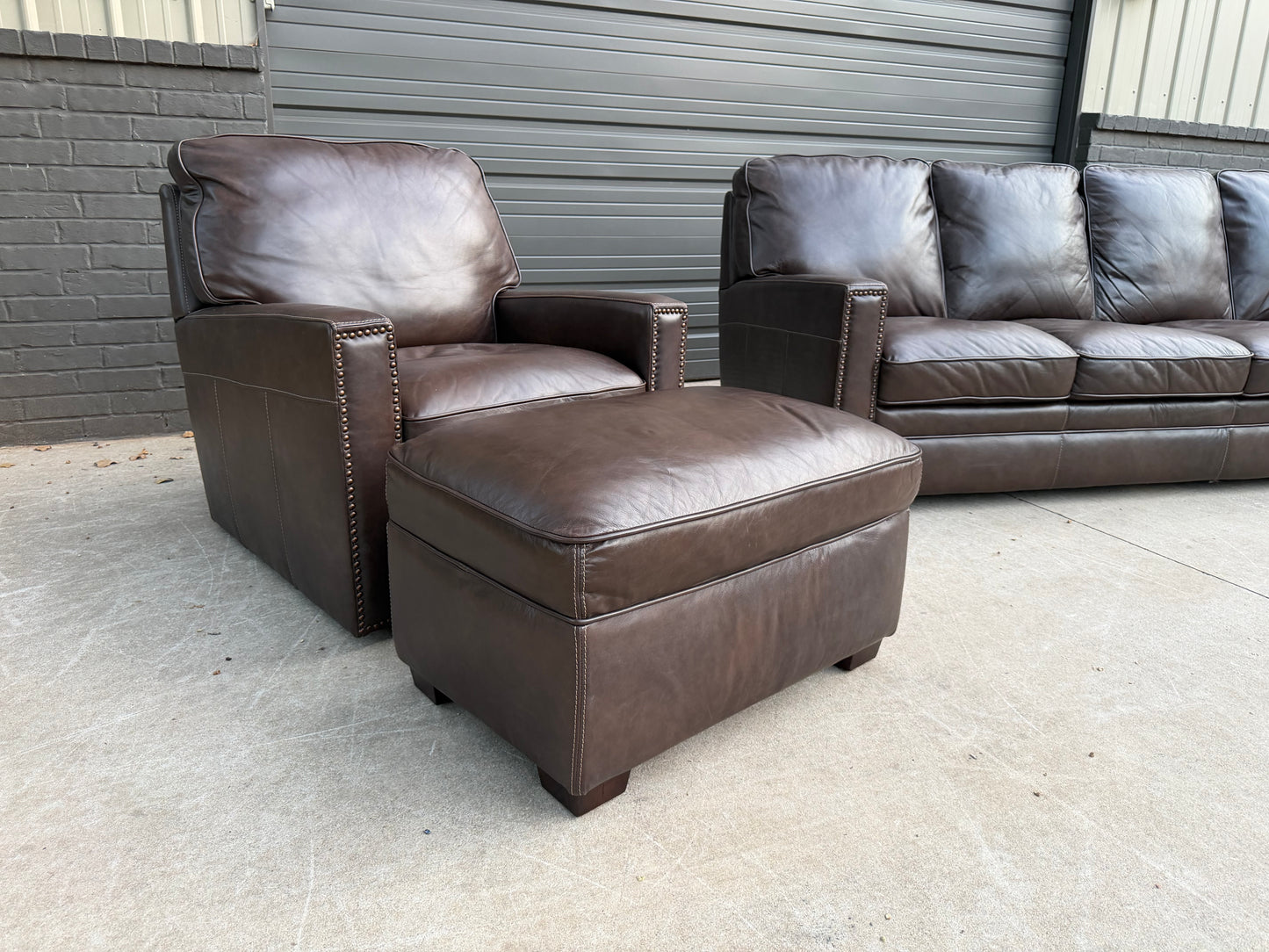 Simon Li Sofa, Swivel Chair & Ottoman - $2000