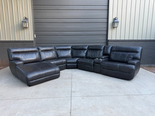 Simon Li Charcoal Leather Sectional - $2000 Cash Price