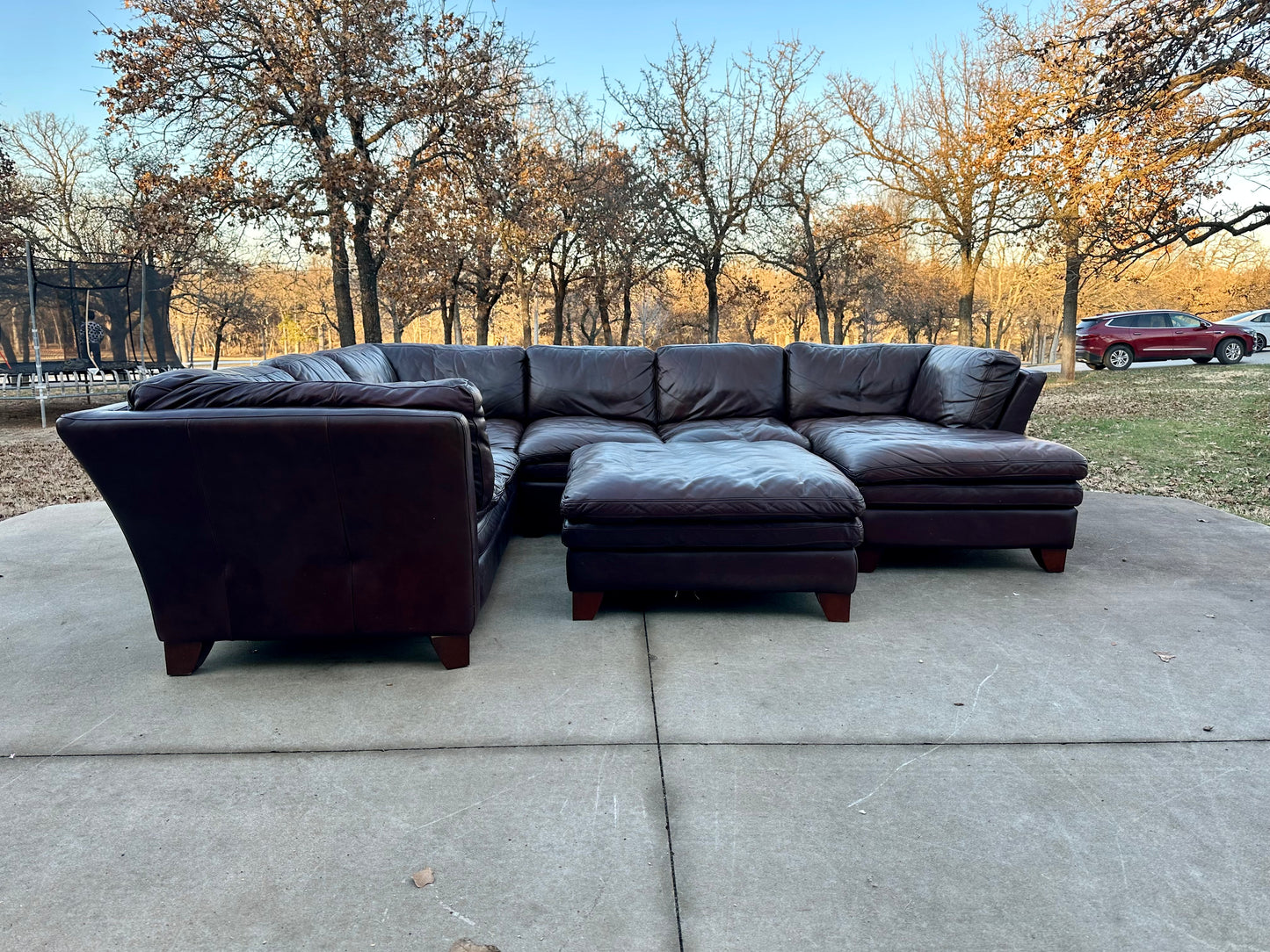 Futura Genuine Brown Leather Sectional - $1400 cash price