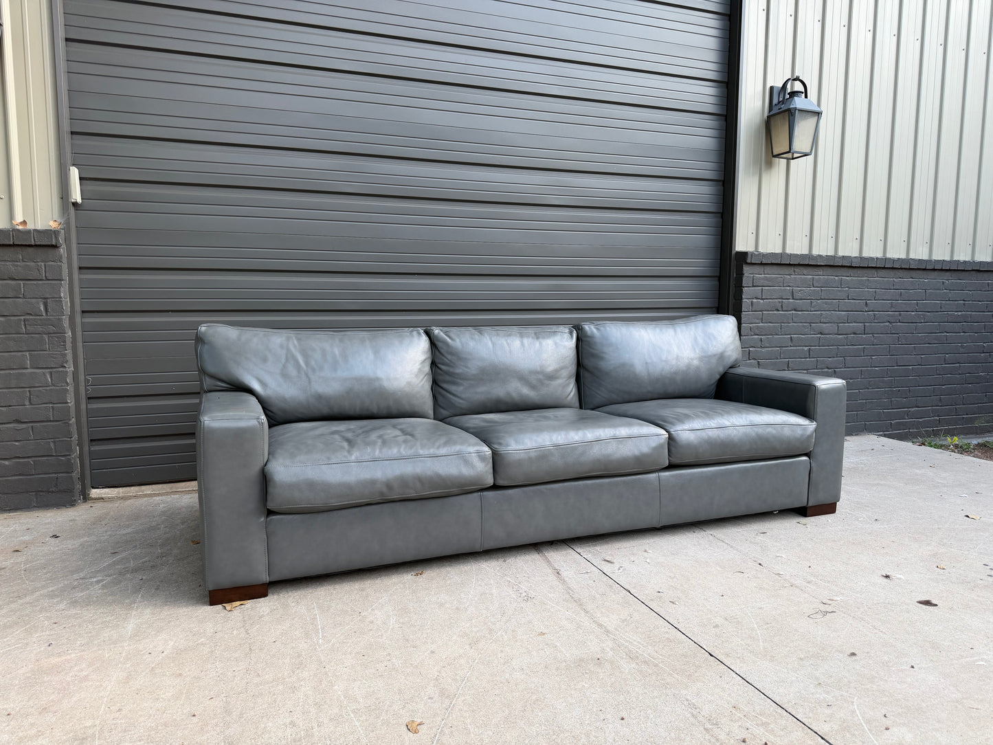 Restoration Hardware Maxwell Leather Sofa in Fossil Gray - $1500 Cash Price