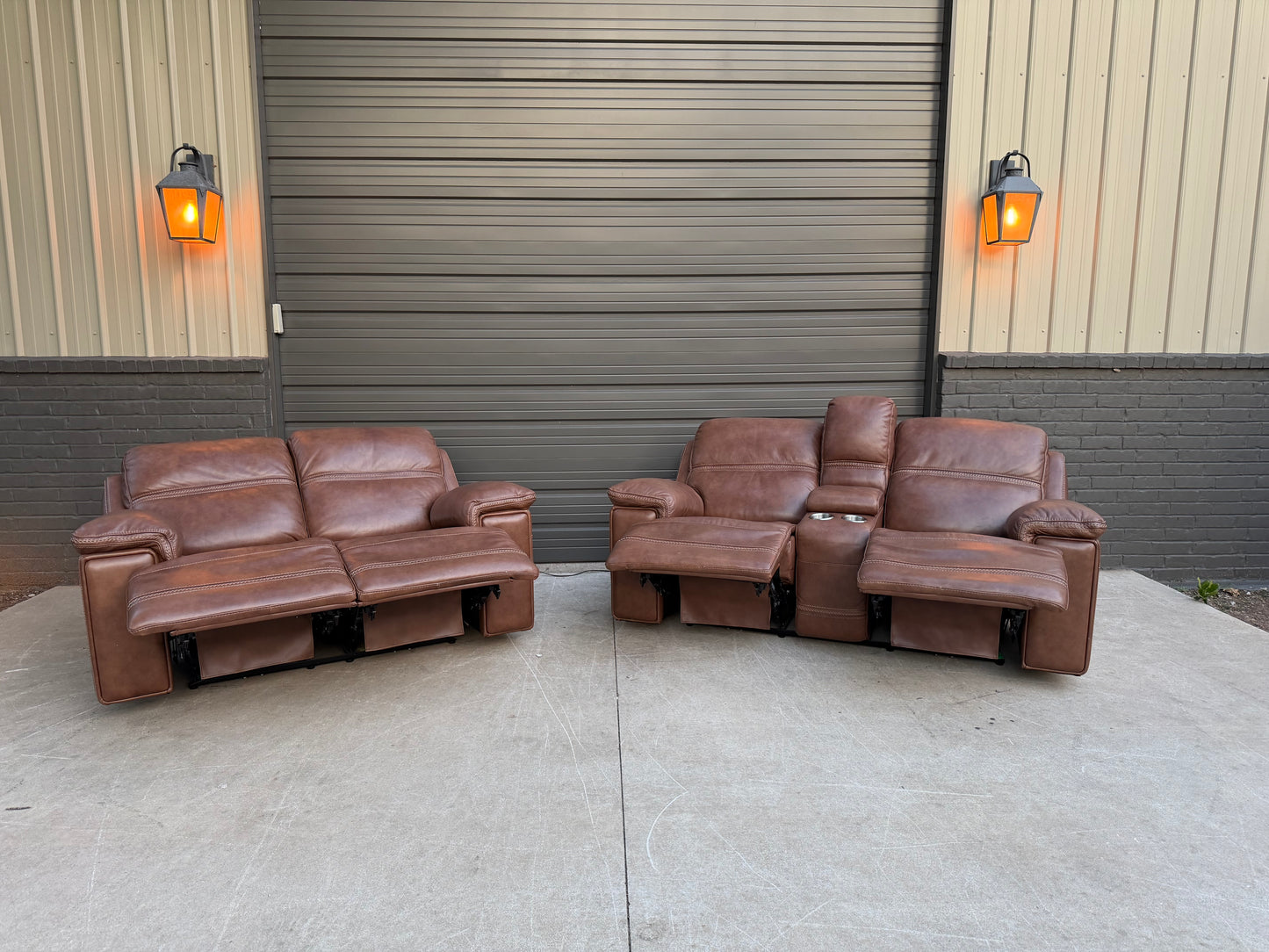 Flexsteel Finwick Leather Power Reclining Set - $2000 Cash Price