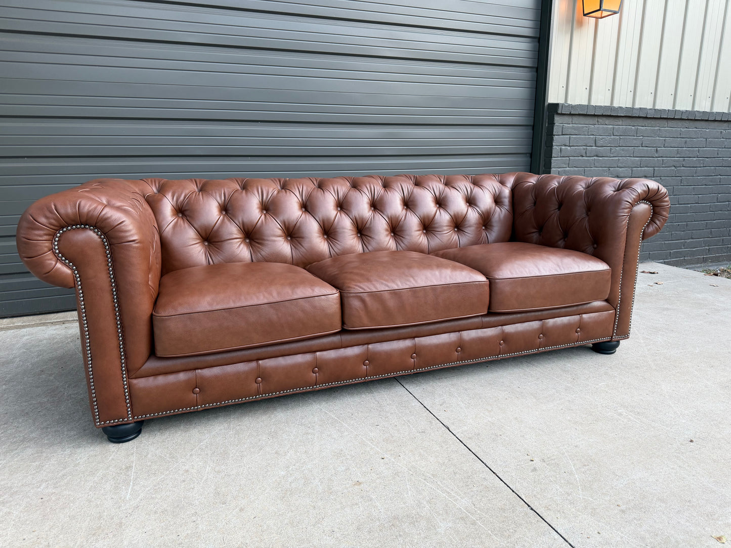 Hooker Chesterfield Sofa - brown leather - $2000 Cash price
