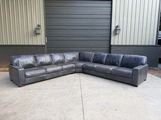 American Leather Distressed Steel Gray Sectional - $2500 cash price