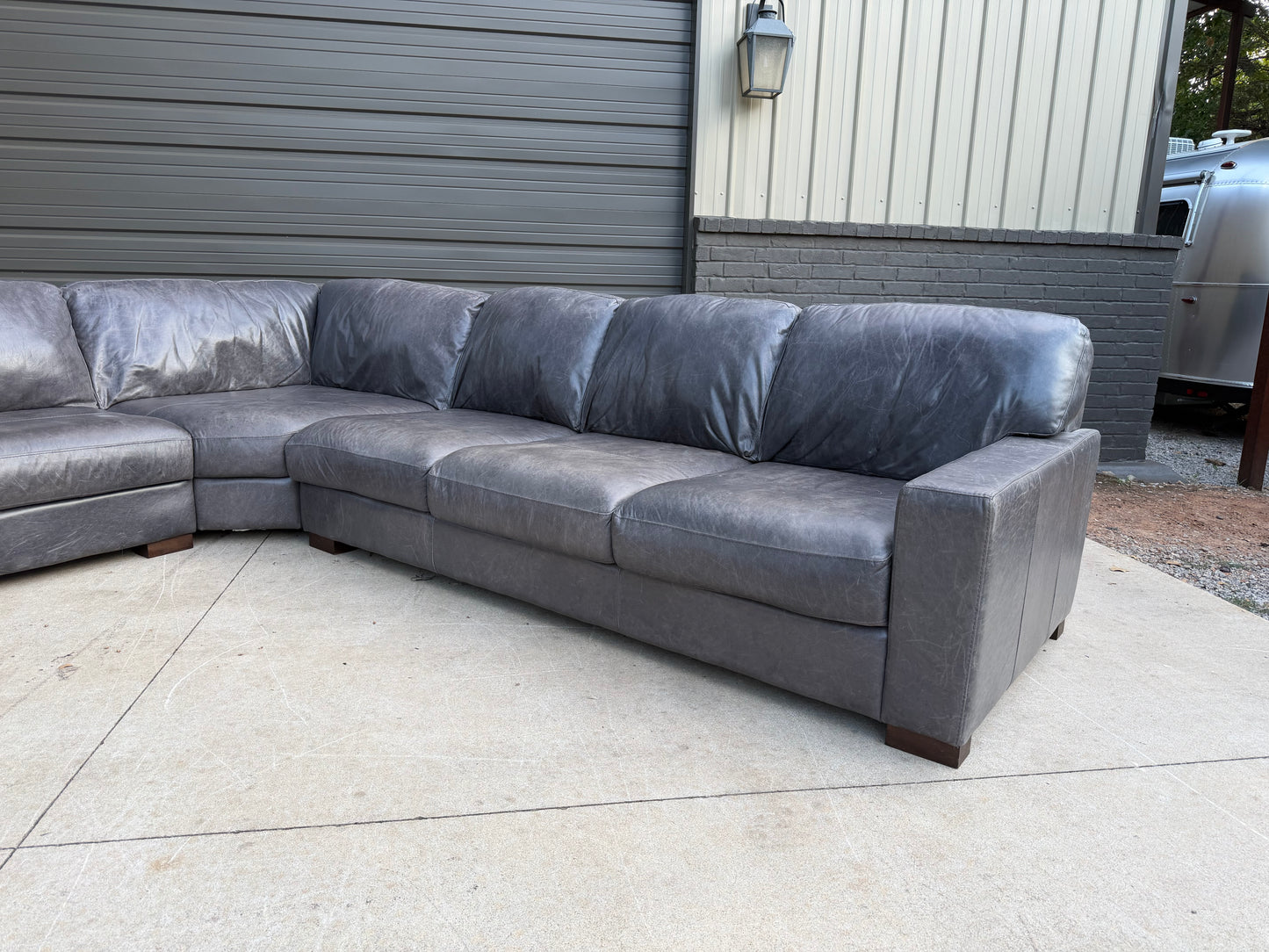 American Leather Distressed Steel Gray Sectional - $2500 cash price