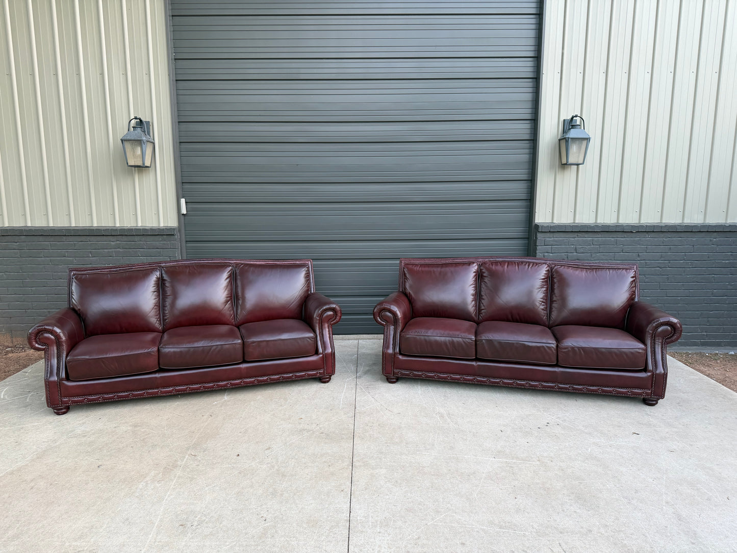 Bernhardt Oxblood Leather Pair of Sofas - $2000 Cash Price