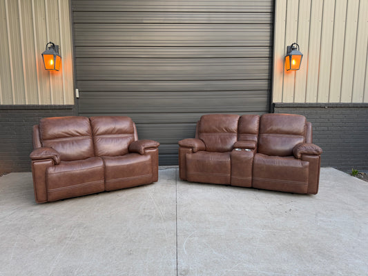 Flexsteel Finwick Leather Power Reclining Set - $2000 Cash Price