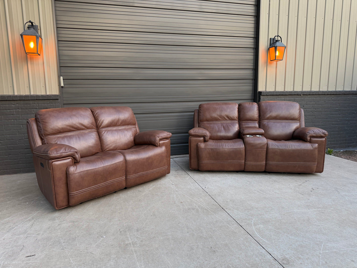 Flexsteel Finwick Leather Power Reclining Set - $2000 Cash Price