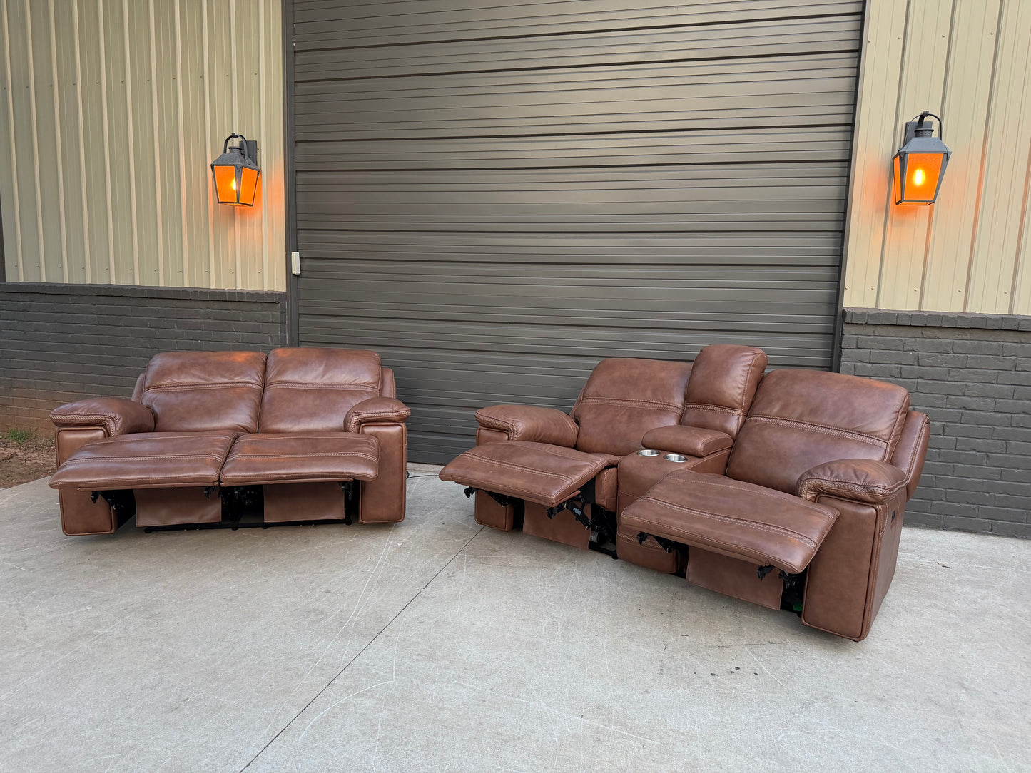 Flexsteel Finwick Leather Power Reclining Set - $2000 Cash Price