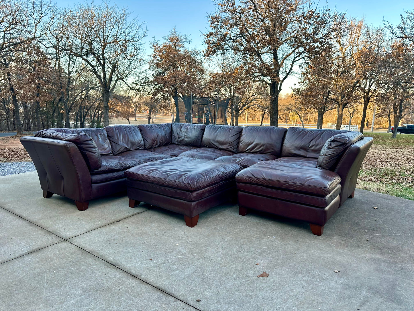 Futura Genuine Brown Leather Sectional - $1400 cash price