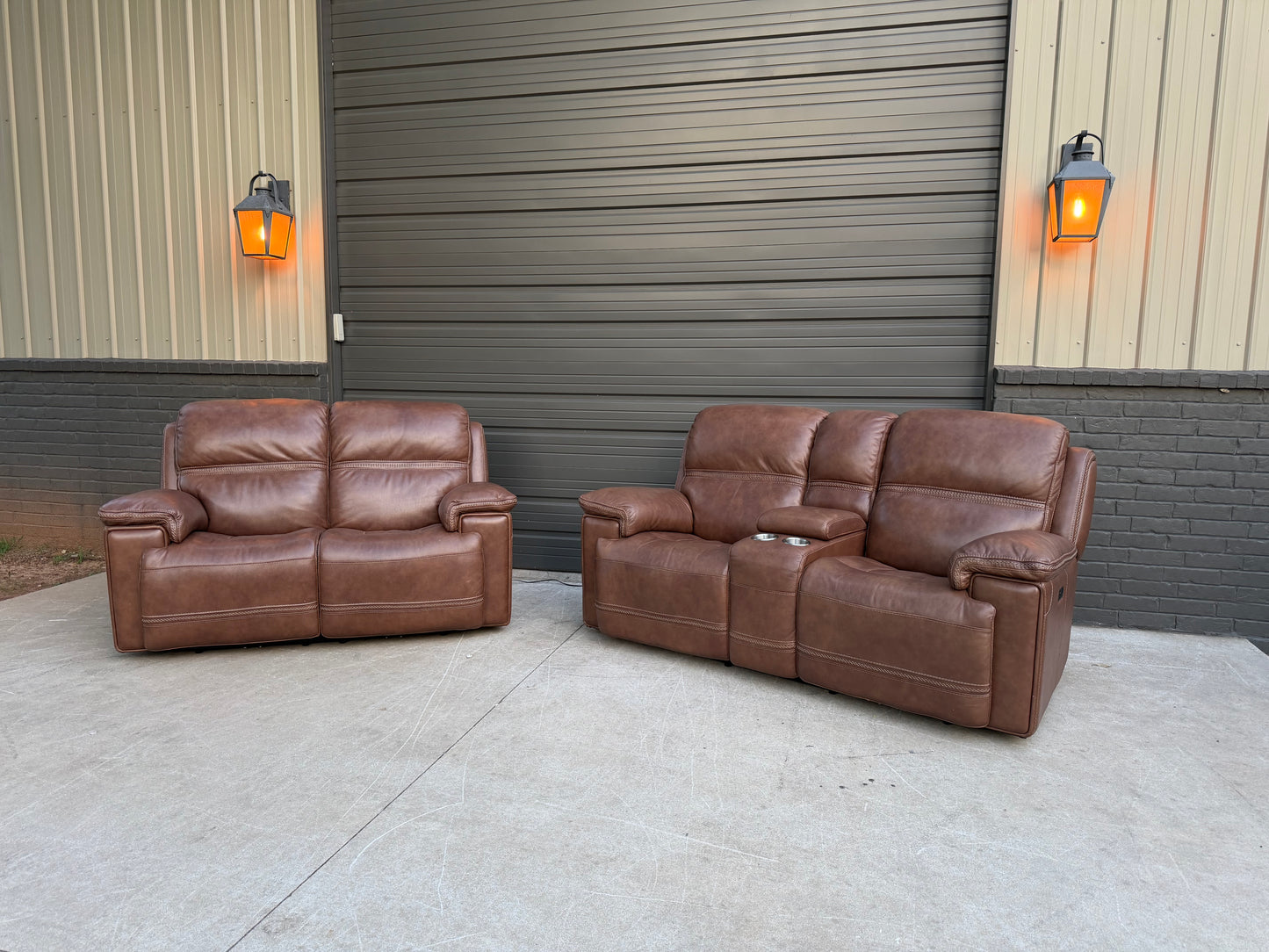Flexsteel Finwick Leather Power Reclining Set - $2000 Cash Price
