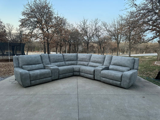Heritage Leather Power Reclining Sectional - $2400 cash price