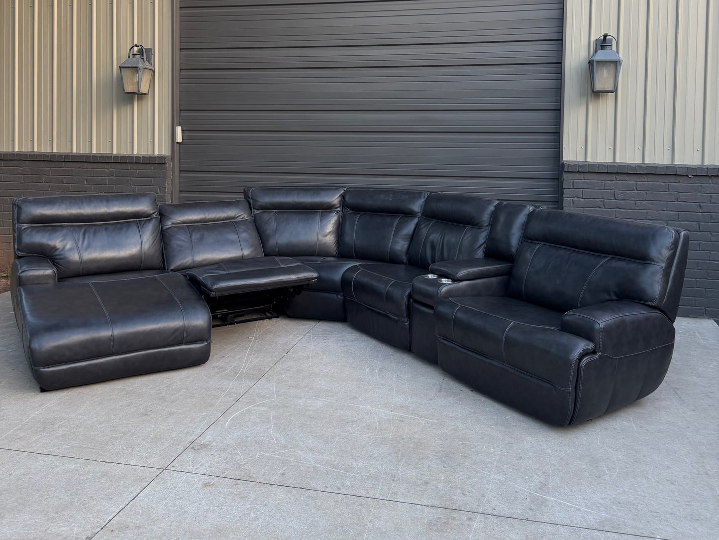 Simon Li Charcoal Leather Sectional - $2000 Cash Price