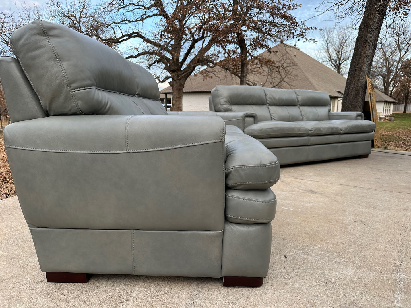 Lazboy 100% Genuine Leather Couch & Loveseat Set - $1800 cash price