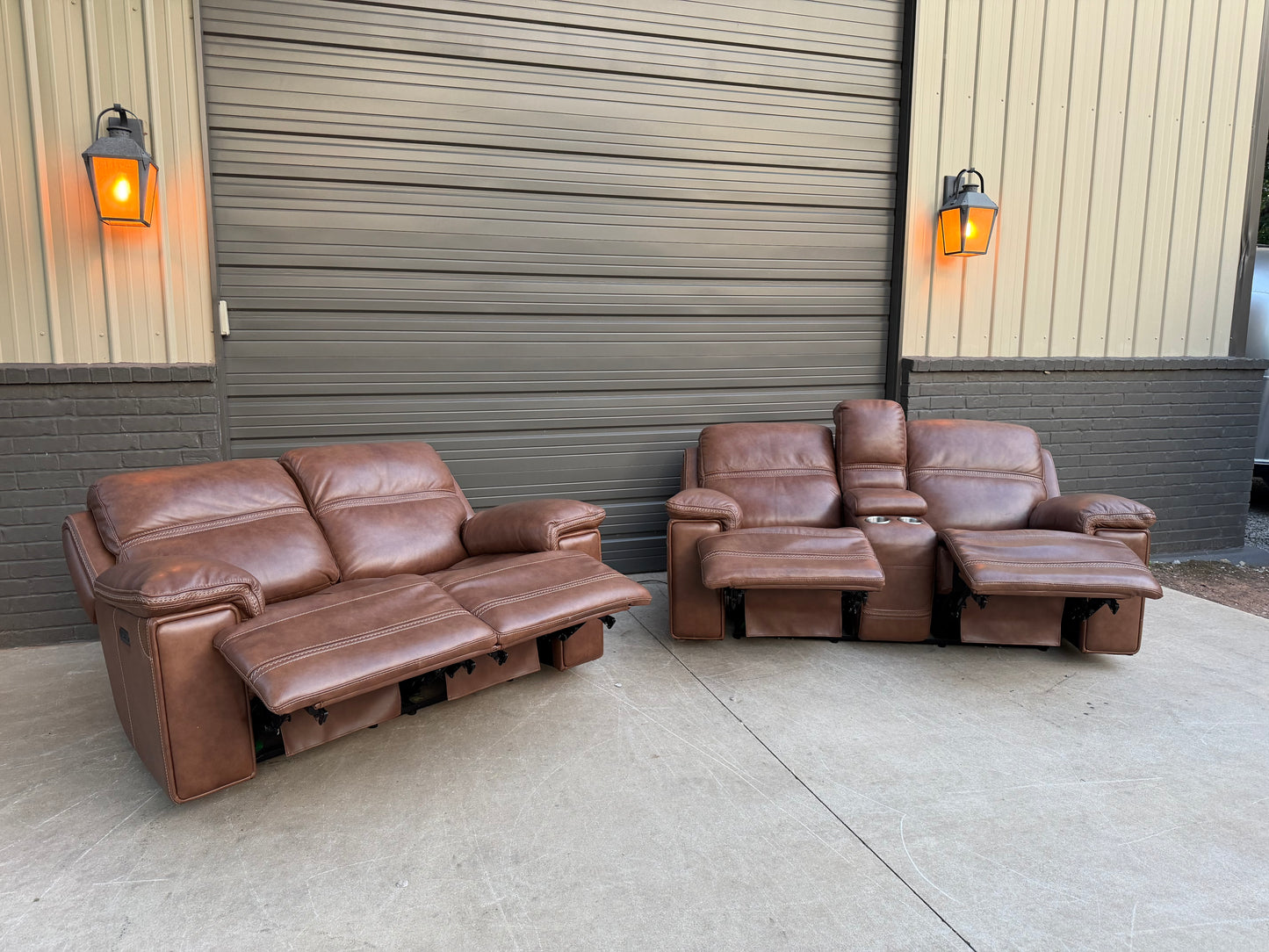 Flexsteel Finwick Leather Power Reclining Set - $2000 Cash Price