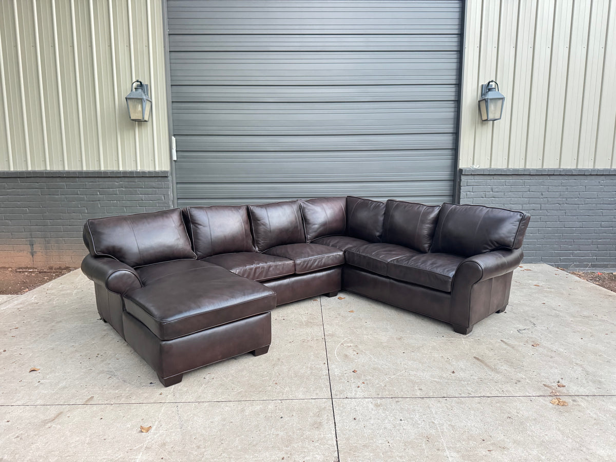 Arhaus Leather Sectional with chaise - $4000 Cash Price