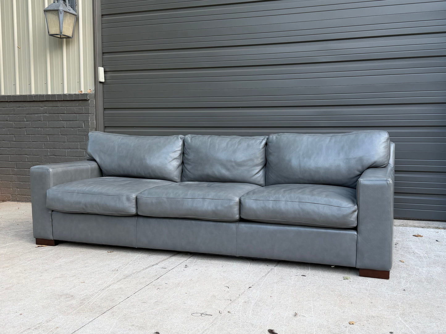 Restoration Hardware Maxwell Leather Sofa in Fossil Gray - $1500 Cash Price