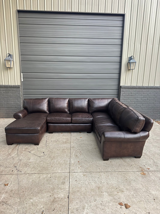 Arhaus Leather Sectional with chaise - $4000 Cash Price