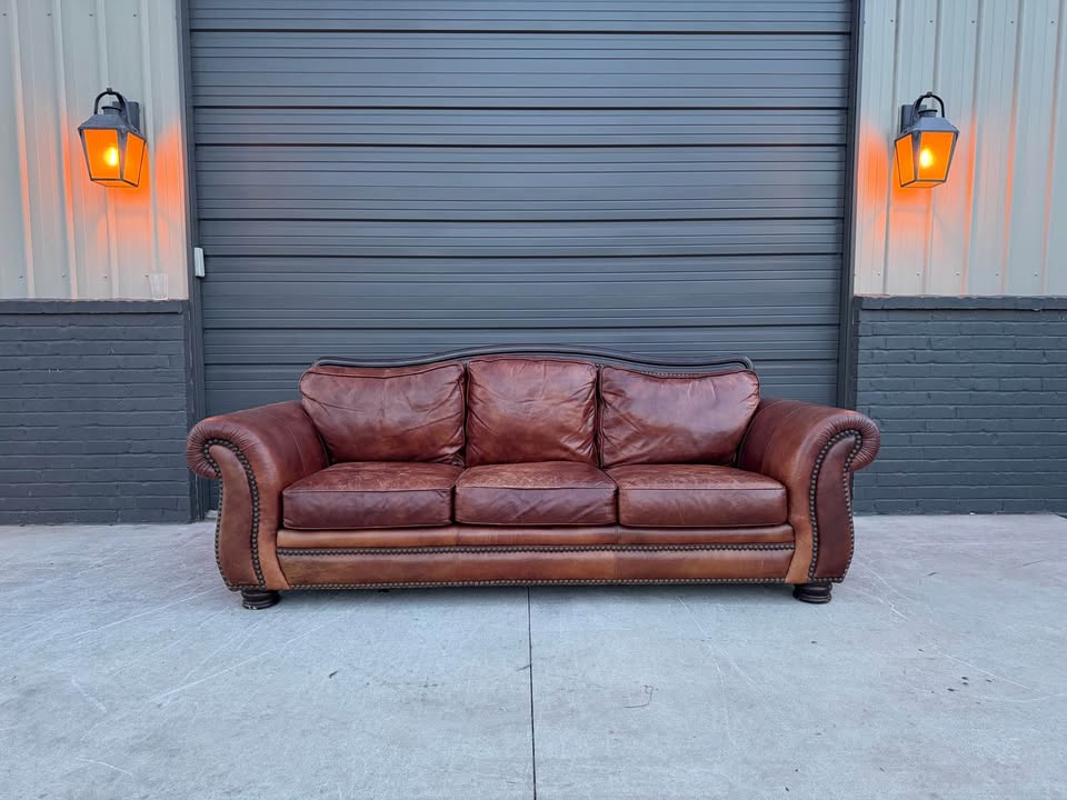 Bernhardt 100% Genuine Full Grain Leather Couch - Cash Price $800